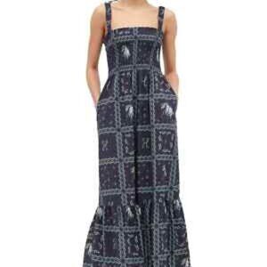 Hill House Anjuli Nap Dress Navy Floral Patchwork